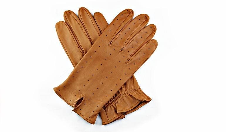 Tan leather sale driving gloves